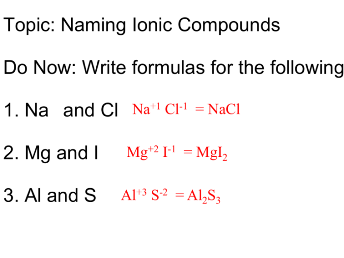 Section 3 writing formulas and naming compounds