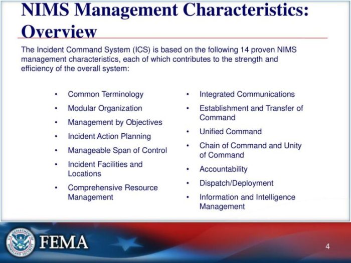 What nims management characteristic is being demonstrated