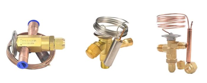 Internally equalized thermostatic expansion valves